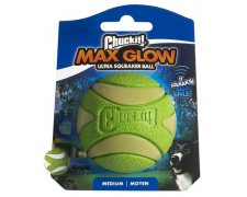 Chuckit! Max Glow Ultra Squeaker Ball Medium piłka świecąca w ciemności 6,5cm