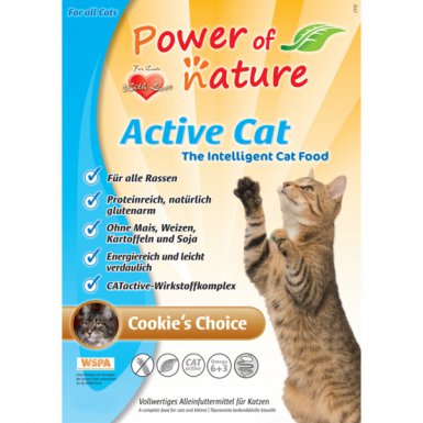 Power of Nature Active Cat Cookie's Choice - kurczak, brązowy ryż bez glutenu dla kotów i kociąt