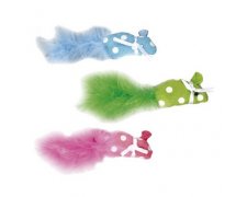 Flamingo Myszka z piórkiem kolor mix dla kota