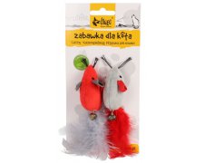Dingo Zabawka dla kota - Love Myszki z piórkami 2szt