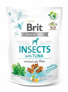 Niska cena! Brit Crunchy Snack Insects with Tuna przysmak dla psa połączenie instektów z tuńczykiem i miętą 200g