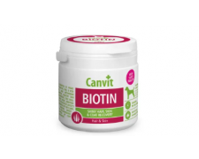 Canvit Biotin For Dogs wspiera zdrowie skóry, jakość sierści i moc pazurów u psów