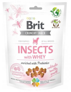 Brit Crunchy Snack Insect Puppy przysmak dla szczeniąt z insektami i probiotykiem 200g