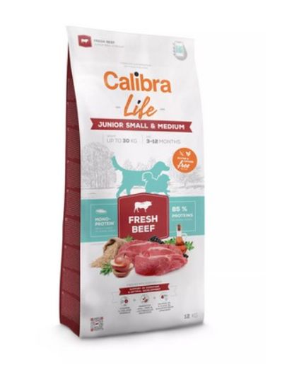 Calibra Dog Life Fresh Junior Small & Medium Beef karma dla szczeniąt S i M z wołowiną