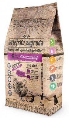 Wiejska Zagroda Puppy Indyk z jabłkiem bez zbóż, bez glutenu 66% mięsa