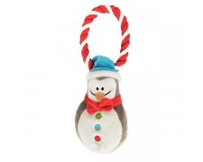 Dingo zabawka świąteczna dla psa pluszowy pingwin + sznur 18cm 