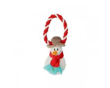 Dingo zabawka świąteczna dla psa pluszowy bałwanek + sznur 18cm 