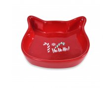 Barry King Miska ceramiczna dla kota 13,6x13,6x3cm czerwona