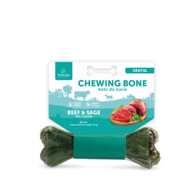 Pokusa Chewing Bone Dental Kość do żucia z dodatkiem szałwi i penisów wołowych dla psa 17cm