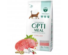 Optimeal Sterilised sucha karma dla kota z wołowiną z cennymi prebiotykiami