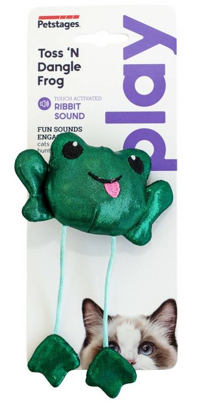 Petstages Toss 'N Dangle Frog Catnip Cat Toy dyndająca żaba dla kota