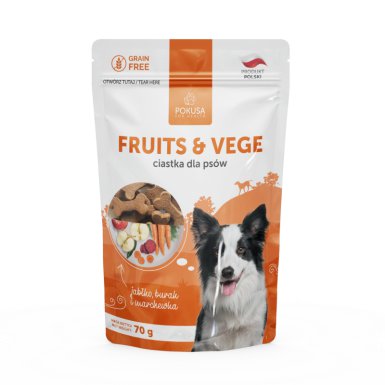 Pokusa Fruits & Vege ciastka dla psa owoce i warzywa 70g