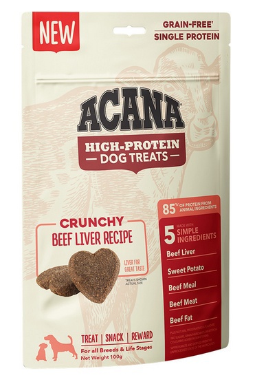Acana Treats Crunchy Beef ciastka wołowe tylko z 5 naturalnych składników 100g