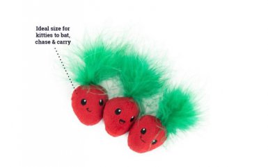 Petstages Straw-Babies Cat Dental Catnip Toy Truskaweczki dla kotka z kocimiętką