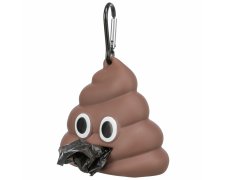Trixie Poop Emoji pojemnik na woreczki na odchody dla psa 8 x 5 cm z 1 workiem 15 torebek