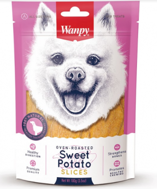 Wanpy Sweet Potato Slices kawałki słodkich ziemniaków pieczone w piecu dla psa 100g