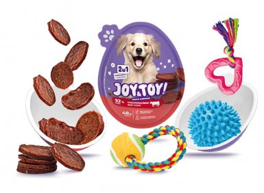 Joy&Toy Dog Jajko Niespodzianka przysmak + zabawka 2w1 dla psa