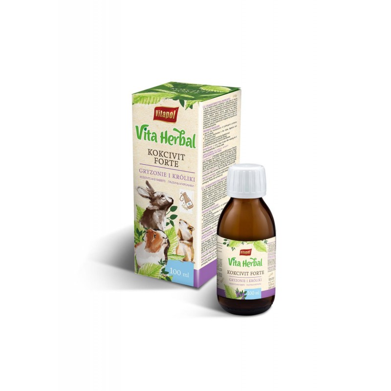 Vitapol Vita Herbal Kokcivit forte dla królika i gryzonia wspomaga funkcjonowanie przewodu pokarmowego 100ml
