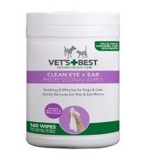 Vet's Best clean eye+ear professional wipes chusteczki do oczu i uszu 160szt.