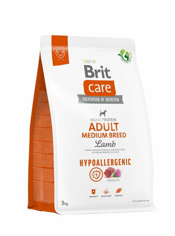 Brit Care Dog Hypoallergenic Adult Medium Breed Lamb hipoalergiczna receptura jagnięcina, ryż dla dorosłych psów 10-25kg