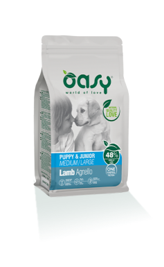 Oasy One Animal Protein Dry Monobiałkowa Karma dla szczeniąt ras średnich i dużych z jagnięciną