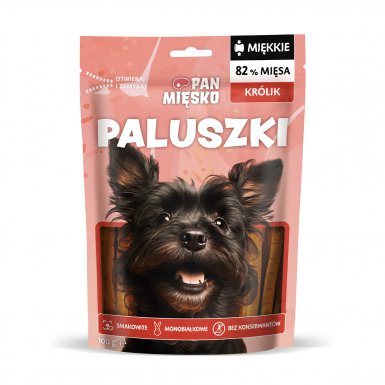 Pan Mięsko monobiałkowe paluszki z królika przysmak dla psa 100g