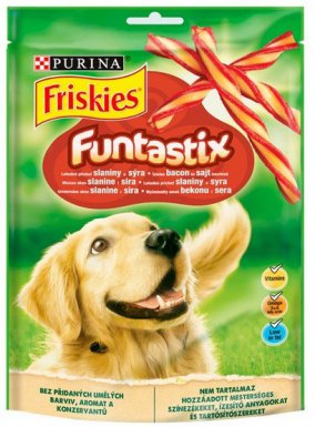 Friskies Funtastix kabanosy skretne z bekonem i serem dla psa 175g