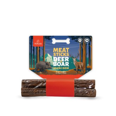 Pokusa Feel The Wild Meat Sticks Deer & Boar 100% naturalne smaczki wykonane z mięsa mięśniowego jeleń i dzik 4 szt.