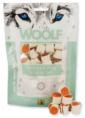 Woolf Chicken and Cod Sushi przysmaki dla psa z kurczakiem i dorszem 100g