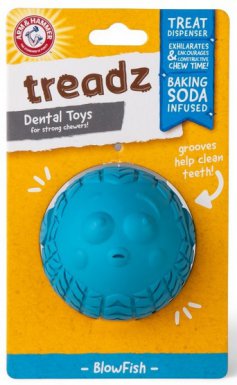 Arm&Hammer Super Treadz BlowFish piłka w kształcie rozdymki, na przysmaki 6,5cm