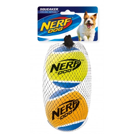 Nerf Zestaw piszczących piłek tenisowych dla psa 7,5cm 2 sztuki