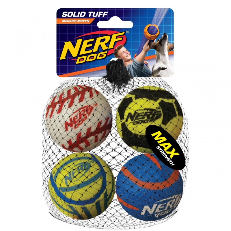 Nerf Piłki tenisowe dla psa 6cm 4 sztuki