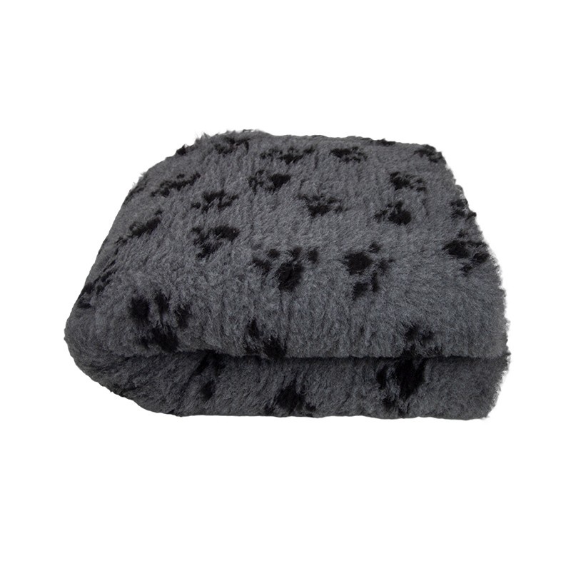 Dry Bed Antypoślizgowe półprzepuszczalne legowisko dla psów szary w czarne łapki 30cm