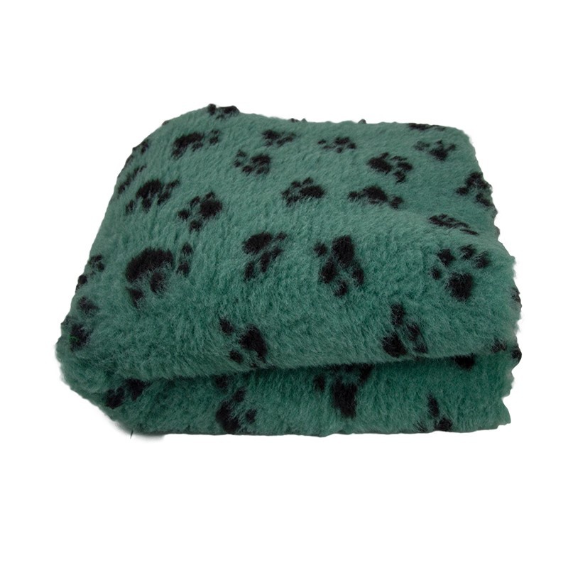 Dry Bed Antypoślizgowe półprzepuszczalne legowisko dla psów zielony w czarne łapki 30mm