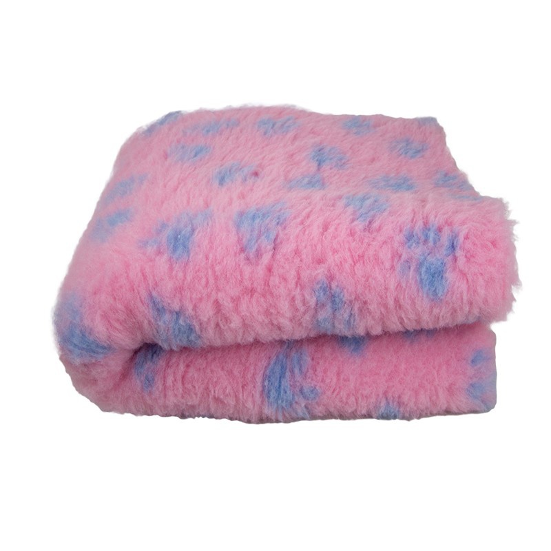 Dry Bed Antypoślizgowe półprzepuszczalne legowisko dla psów różowe w niebieskie łapy 30mm