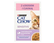 Purina Cat Chow Sensitive Łosoś i cukinia w sosie saszetka 85g