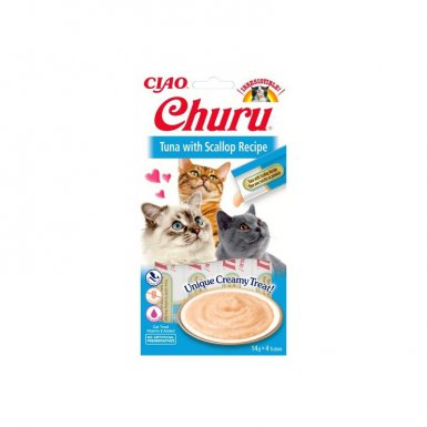 Inaba Ciao Cat Churu Creamy Tuńczyk i przegrzebki jako aksamitny sos 4x14g