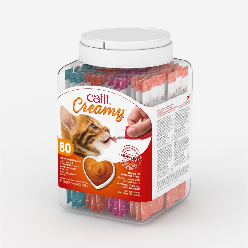 CatIt Creamy Multipack Jar przysmak w kremie mix smaków w platikowym słoiku dla kota 80x10g