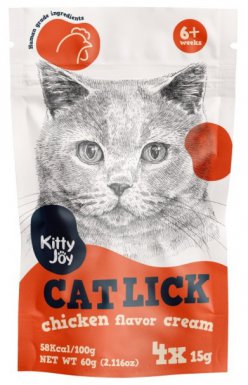 Kitty Joy Cat Lick Kurczak Cream saszetka z delikatną polewą o konsystencji kremu 4x15g