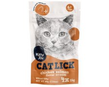 Kitty Joy Cat Lick Kurczak & Łosoś Cream saszetka z delikatną polewą o konsystencji kremu 4x15g