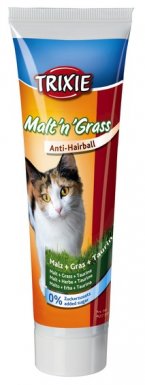 Trixie Cat Malt'n'Grass Anti-Hairball pasta odkłaczająca z kocią trawką i tauryną 100g