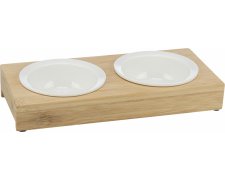 Trixie Zestaw Ceramicznych Misek na bambusowym stojaku 2x250ml