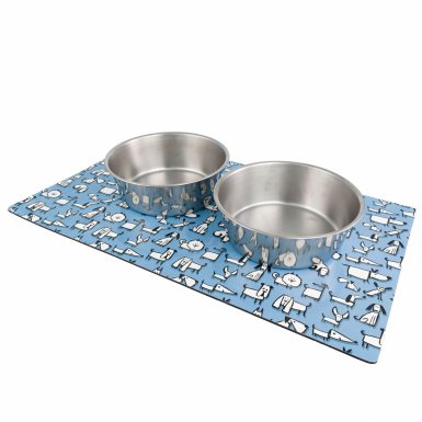 Barry King Zestaw 2 misek dla psa stal nierdzewna z matą magnetyczną 2x950ml