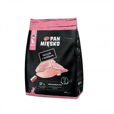 Pan Mięsko Kitten karma sucha dla kociaka kurczak z królikiem 