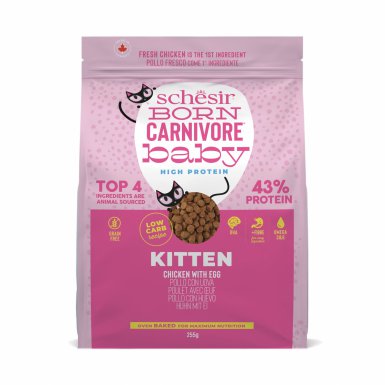 Schesir Born Carnivore karma sucha dla kociąt kurczak z jajkiem 255g