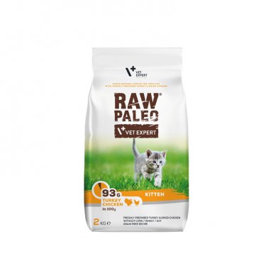 Vet-Expert Raw Paleo Cat Kitten sucha karma dla kociąt indyk i kurczak 