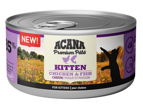 Acana Cat Premium Pate Kitten Chicken & Fish puszka z kurczakiem i rybą dla kociąt 85g
