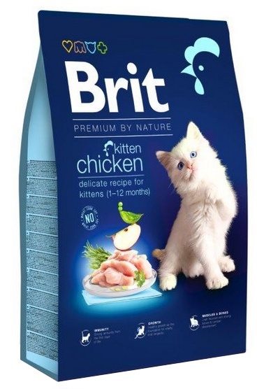 Brit Premium By Nature Cat Kitten Chicken sucha karma dla kociąt z kurczakiem 