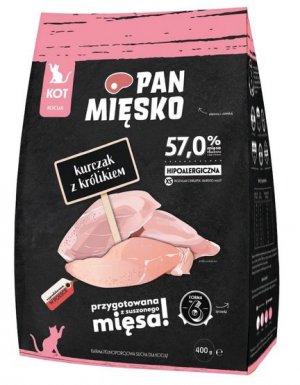 Pan Mięsko Karma sucha dla kociąt - kurczak i królik chrupki XS