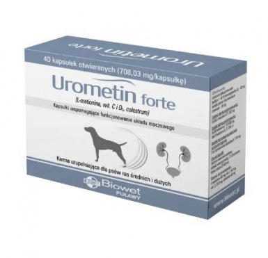 Biowet Urometin Forte wspomagająco w leczeniu kamicy struwitowej oraz w jej zapobieganiu 40sztuk 